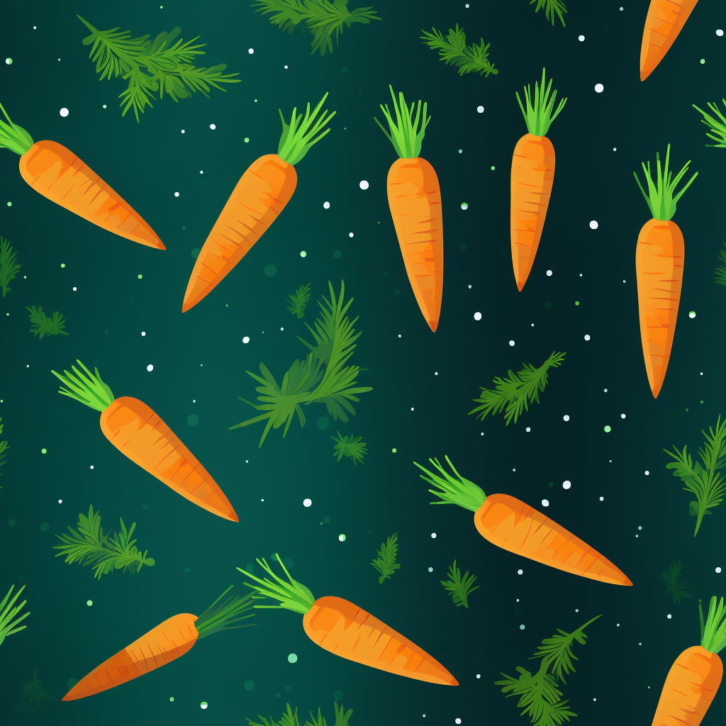 Carrots on green background