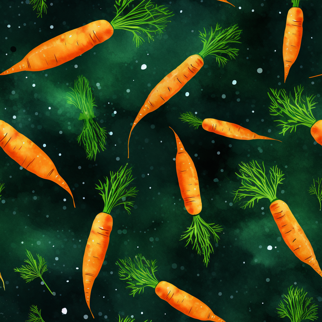 Carrots on green background