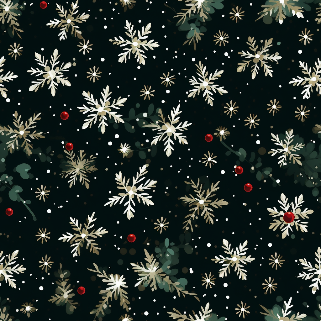 Snowflakes and holly