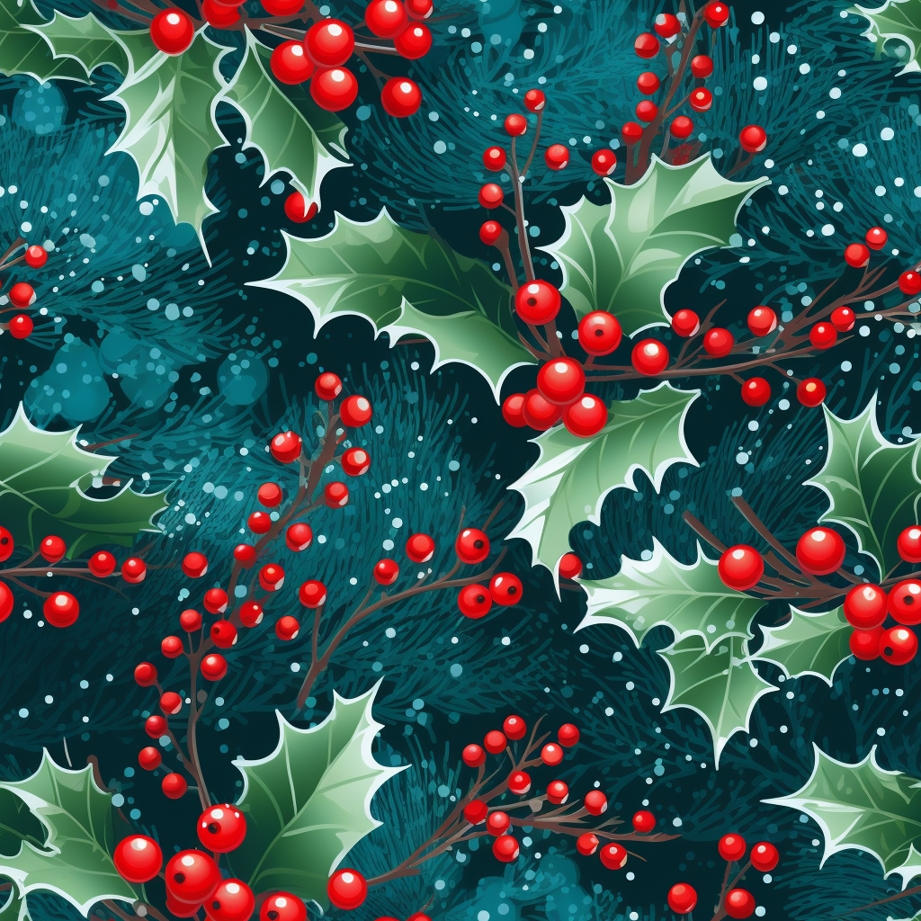 Snowflakes and holly